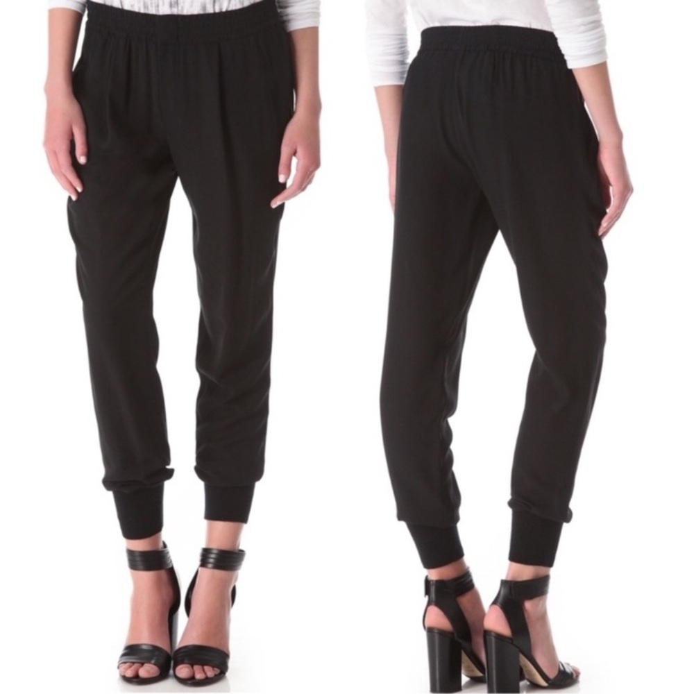 🖤 Vince 100% silk joggers in black